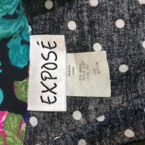 Floral Polka Dot Long Sleeve Button Up Medium - Picture 10 of 10